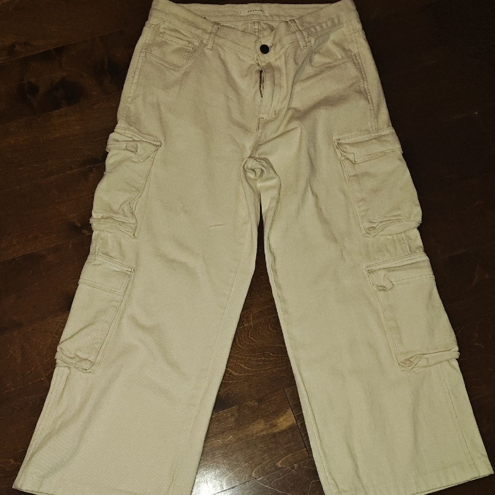 PacSun Women's Tan Flare Cargo Jeans